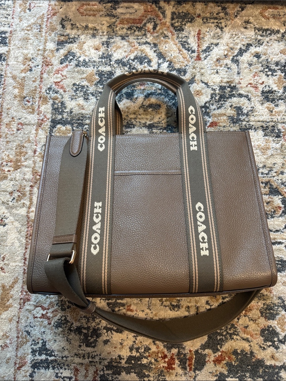 NWOT, never used, COACH Large Smith Tote, Brown Pebbled Leather - Picture 3 of 4